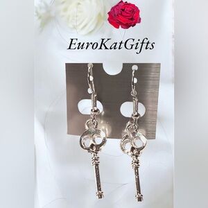 NEW Sugar Skull Key Earrings  Handmade NWT